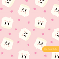 Light Pink Kawaii Marshmallows Seamless Pattern
