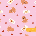 Pink Kawaii Hot Dogs Seamless Pattern