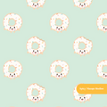 Pastel Mint Kawaii Sprinkle Donuts Seamless Pattern
