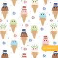 White Liberty Cones Seamless Pattern – Digital Download