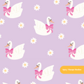 Lavender Lovely Swan Seamless Pattern