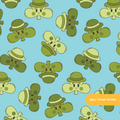 Blue Lucky Clover Seamless Pattern