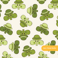Neutral Lucky Clover Seamless Pattern