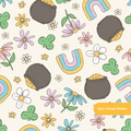 Neutral Lucky Floral Seamless Pattern