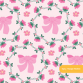 Pink Lulu Bow Floral Seamless Pattern