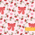 Pink and Red Lulu Bow Floral Seamless Pattern