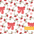 White and Red Lulu Bow Floral Seamless Pattern