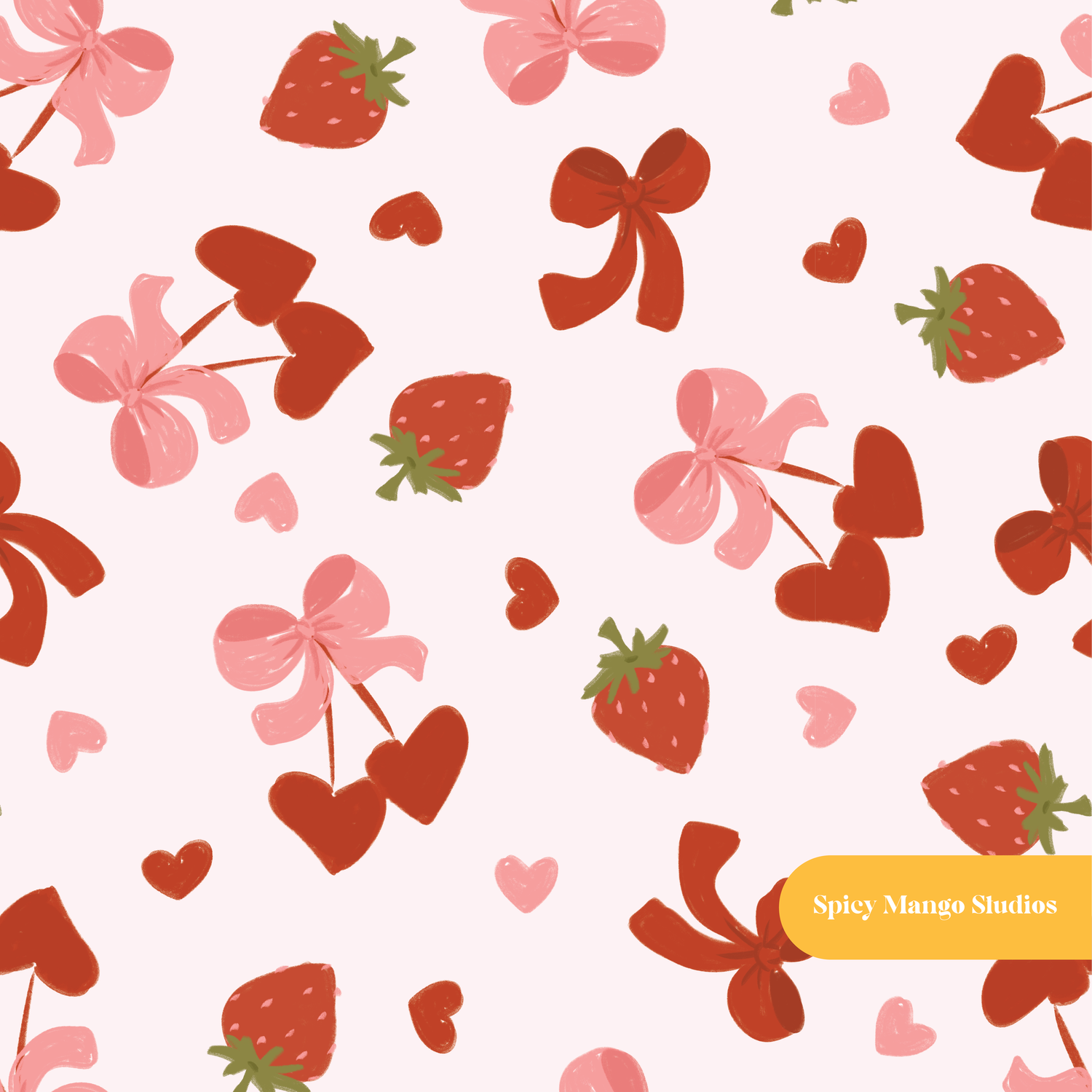 Light Pink Lovely Bows Seamless Pattern