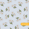 Dusty Blue Lovely Floral Seamless Pattern