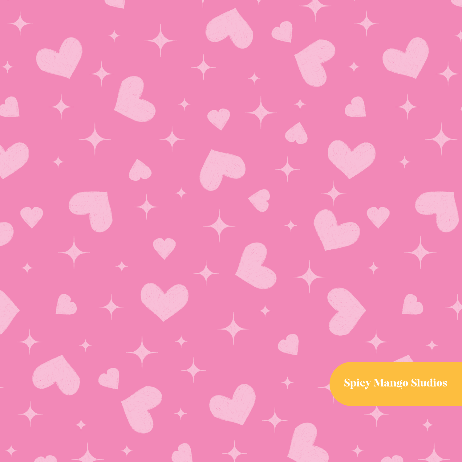 Pink Love Sparkles Seamless Pattern