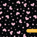 Pink and Black Love Sparkles Seamless Pattern