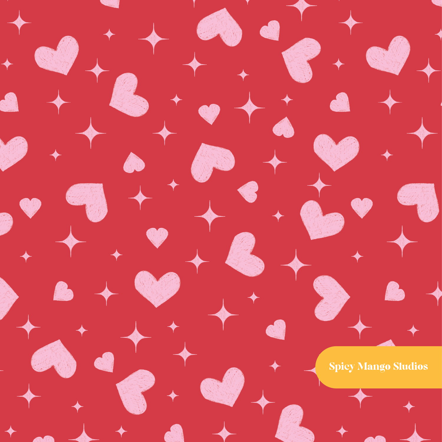 Pink and Red Love Sparkles Seamless Pattern