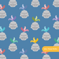 Blue Magic Knight Seamless Pattern