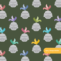 Dark Olive Magic Knight Seamless Pattern