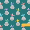 Dark Teal Magic Knight Seamless Pattern