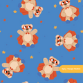 Blue Mighty Bear Seamless Pattern