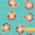 Teal Mighty Bear Seamless Pattern