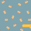 Dusty Blue Mini Hot Dogs Seamless Pattern – Digital Download