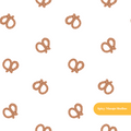 White Mini Pretzels Seamless Pattern – Game Day & Snack Theme Digital Download