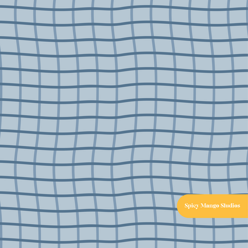 Blue Modern Plaid Seamless Pattern