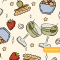 Neutral Martini Party Seamless Pattern – Digital Download