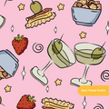Pink Martini Party Seamless Pattern – Digital Download