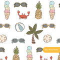 White Mellow Summer Seamless Pattern