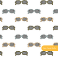 White Mellow Summer Sunnies Seamless Pattern