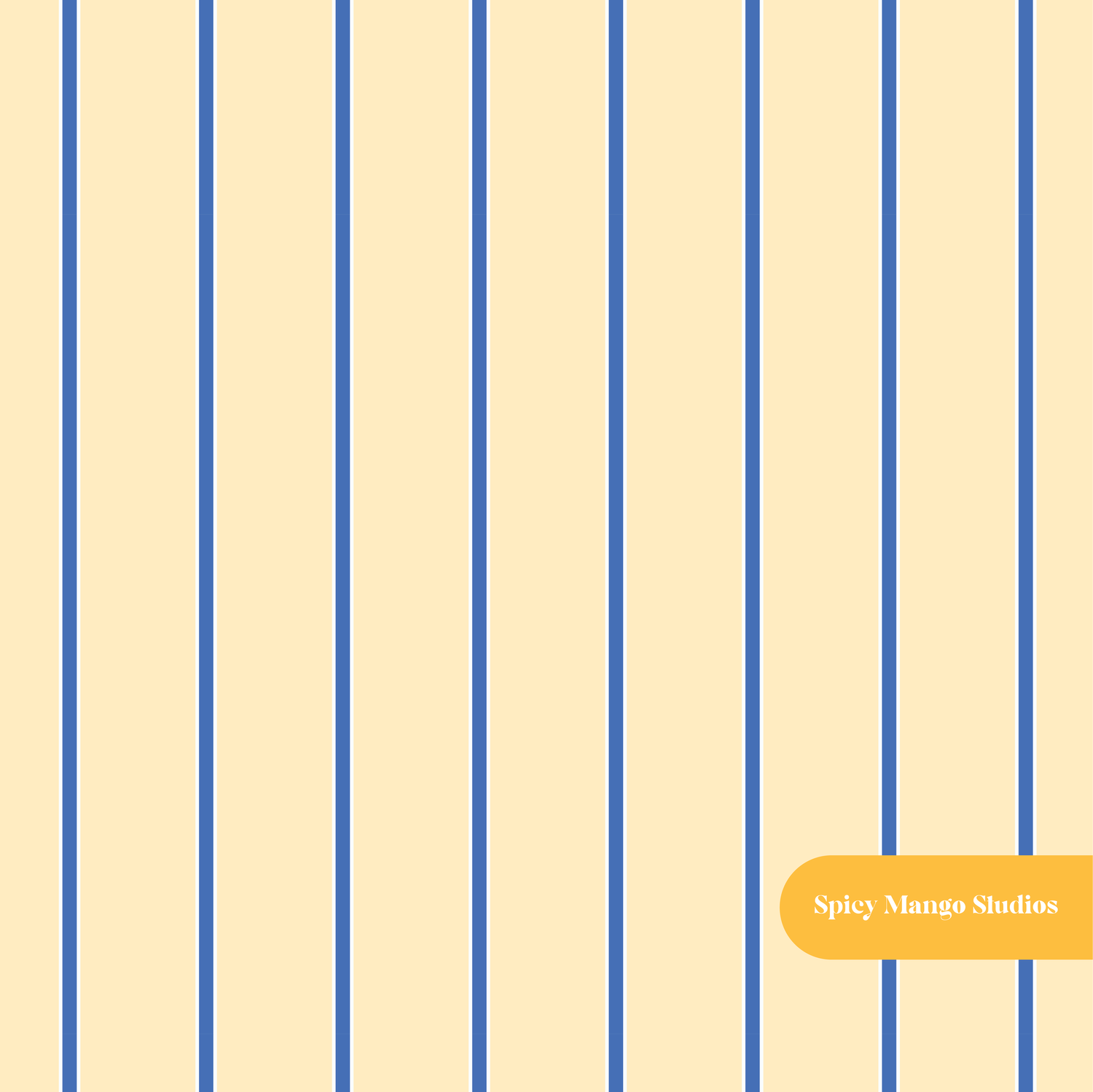 Yellow and Blue Maine Stripe Seamless Pattern