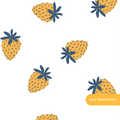 Mustard Modern Strawberries Seamless Pattern – Digital Download