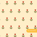 Pastel Yellow and Red Matilda Floral Seamless Pattern