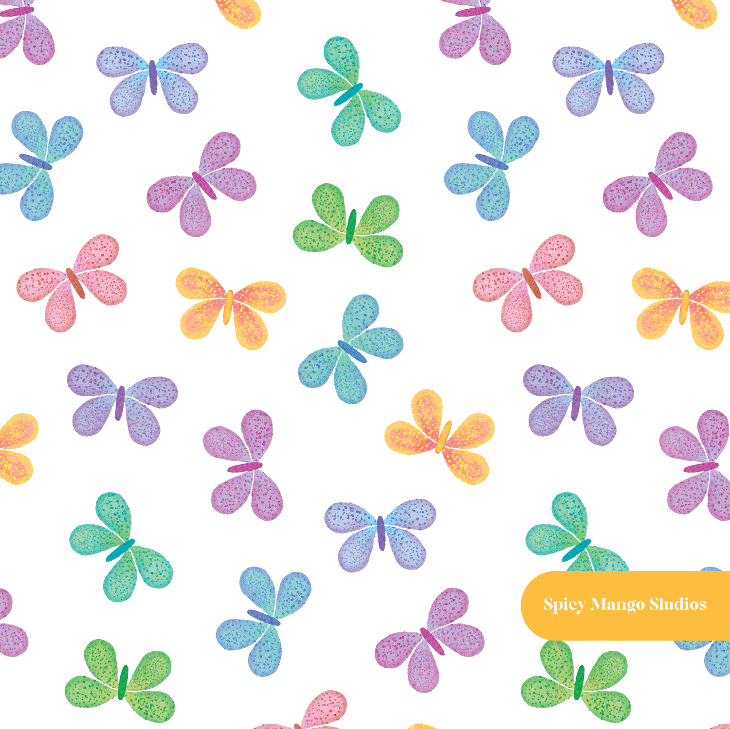 Neon Butterfly Seamless Pattern