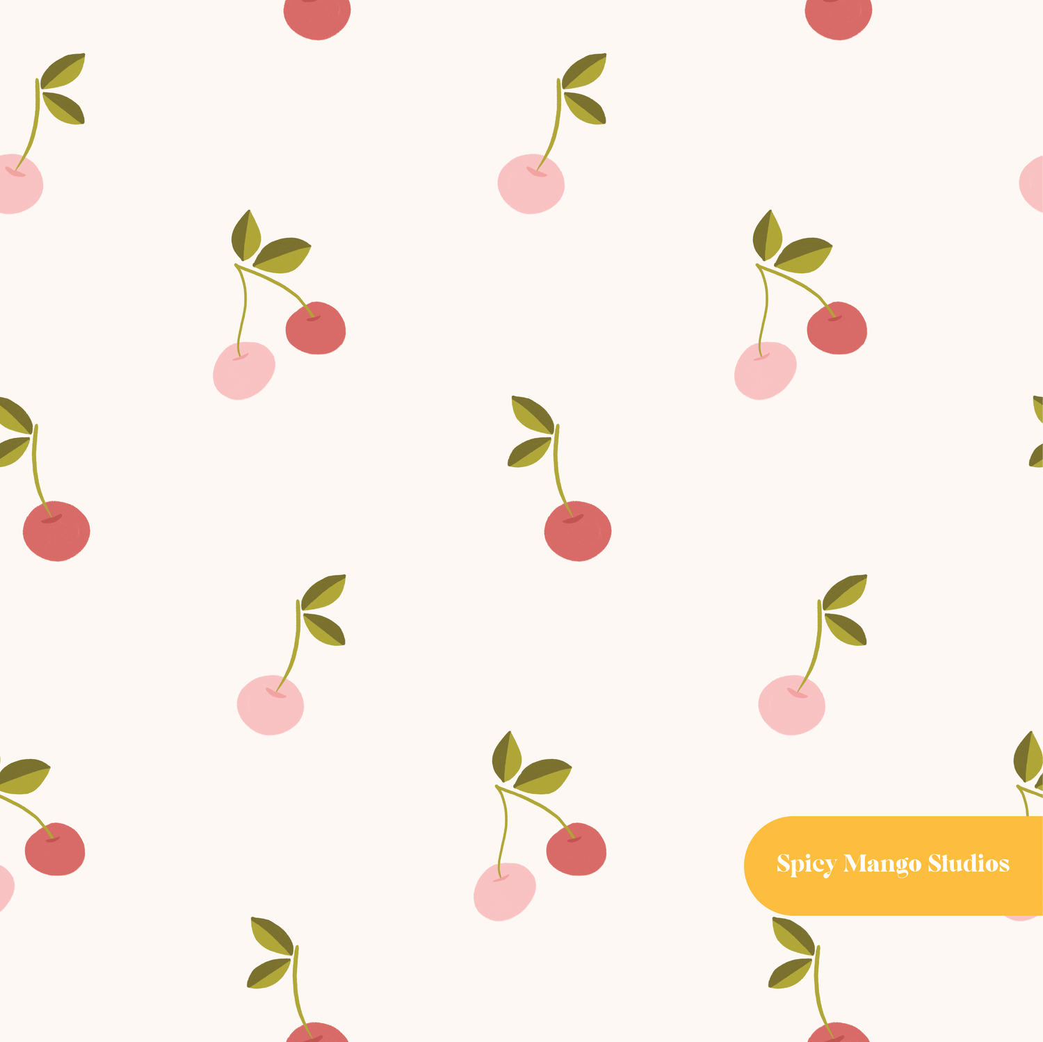 Neutral Cherry Seamless Pattern