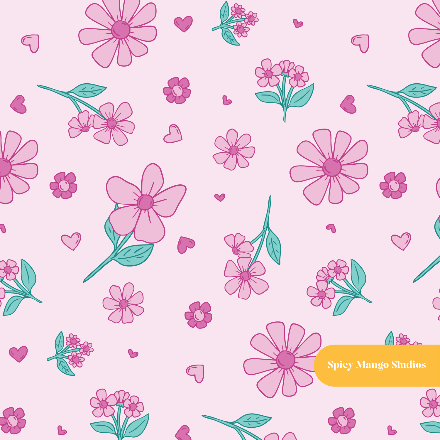 Pink Nadia Floral Seamless Pattern