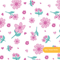 White and Pink Nadia Floral Seamless Pattern