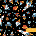 Black Out of This World Seamless Pattern – Digital Download
