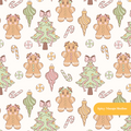 Neutral Pastel Christmas Seamless Pattern