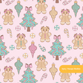 Pink Pastel Christmas Seamless Pattern