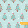 Mint Pastel Christmas Trees Seamless Pattern