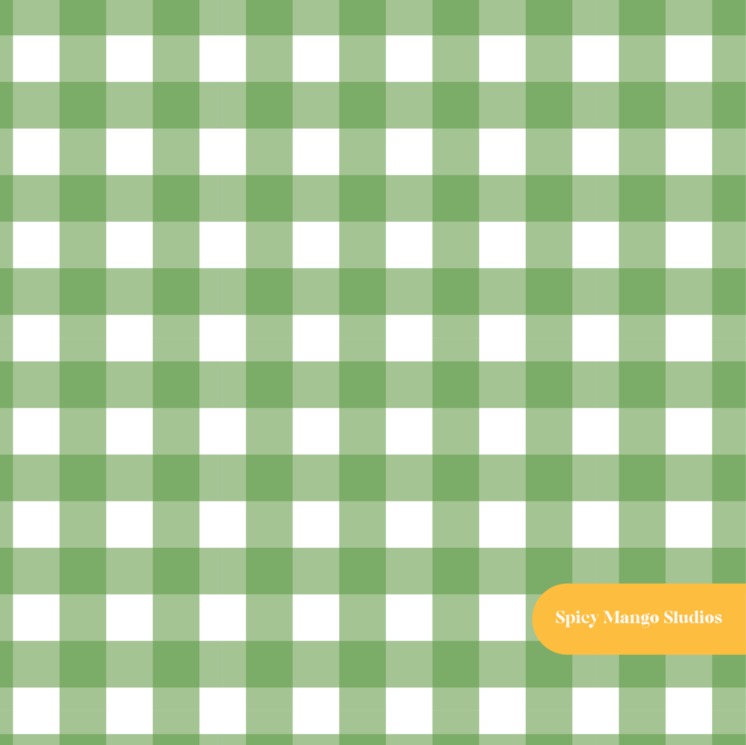 Green Gingham Seamless Pattern
