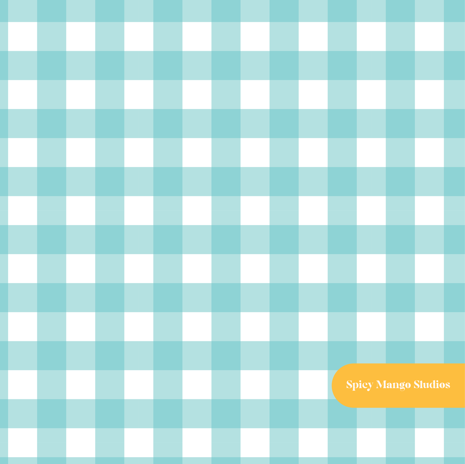 Teal Gingham Seamless Pattern