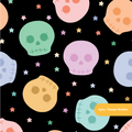 Black Pastel Halloween Seamless Pattern