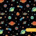 Black Planet Express Seamless Pattern