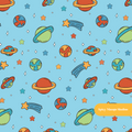 Blue Planet Express Seamless Pattern