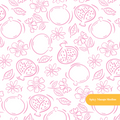 White and Pink Pomegranate Floral Seamless Pattern