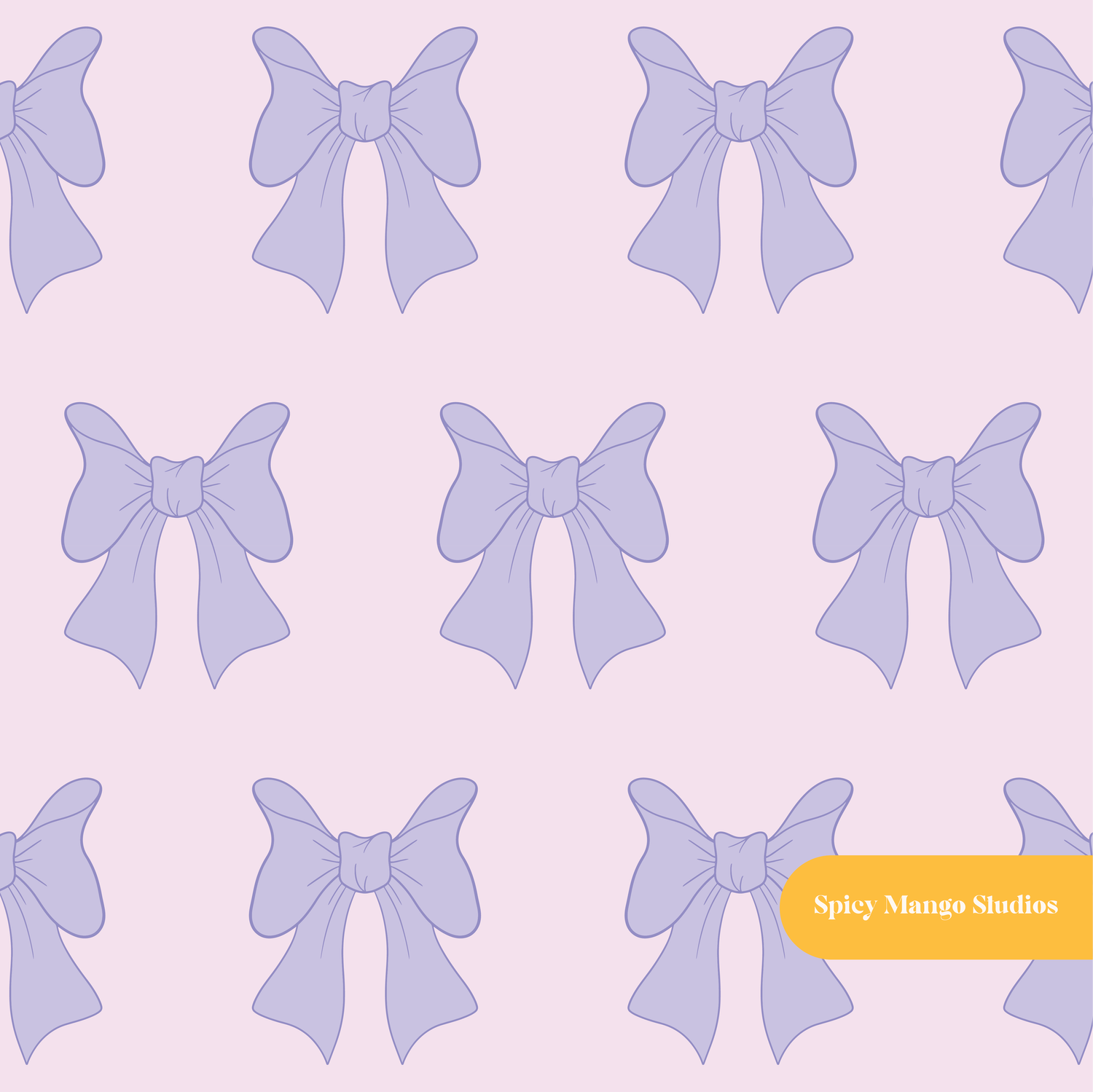 Lavender Preppy Bows Seamless Pattern
