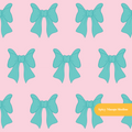 Pink and Teal Preppy Bows Seamless Pattern