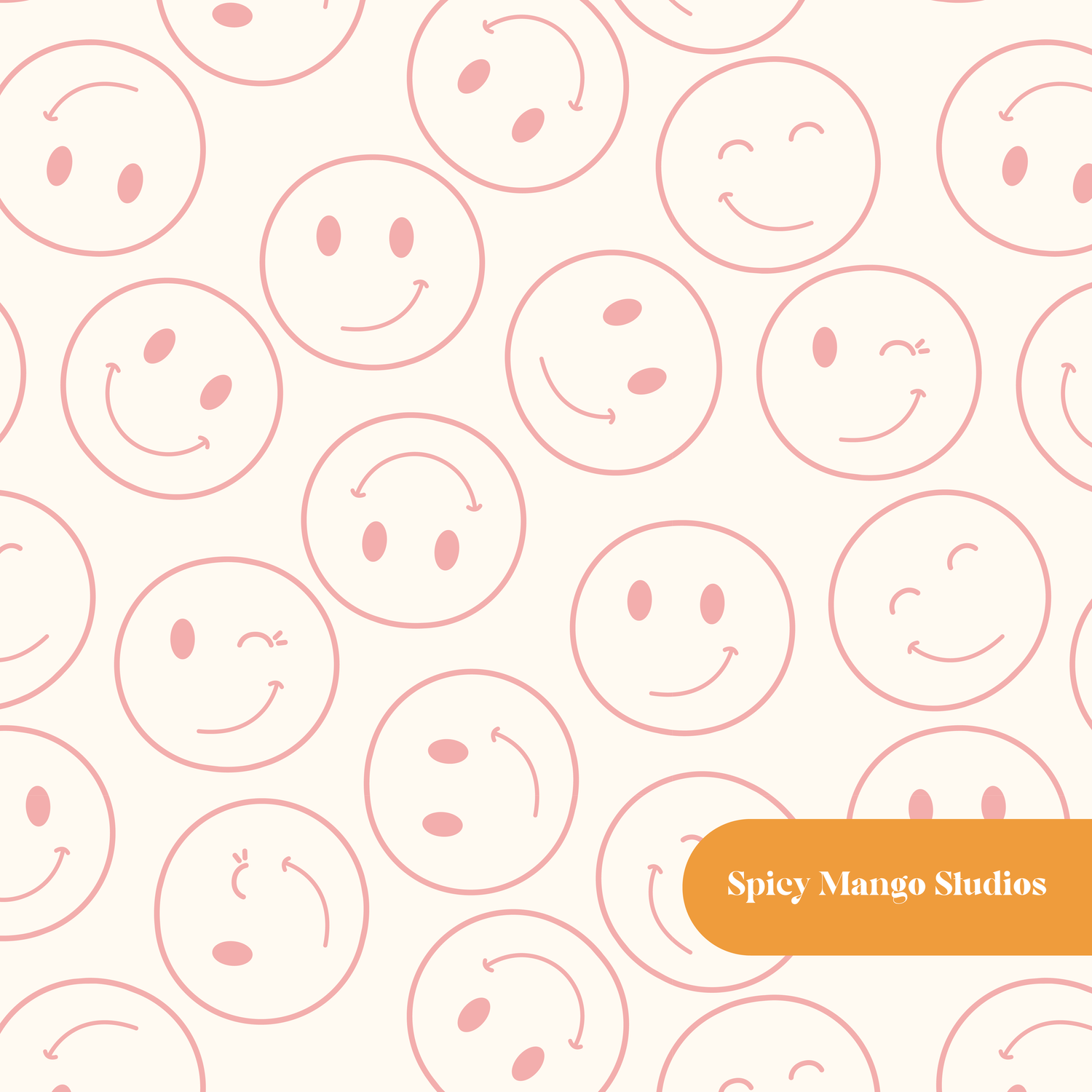 Neutral and Pink Rainbow Happiness Seamless Pattern
