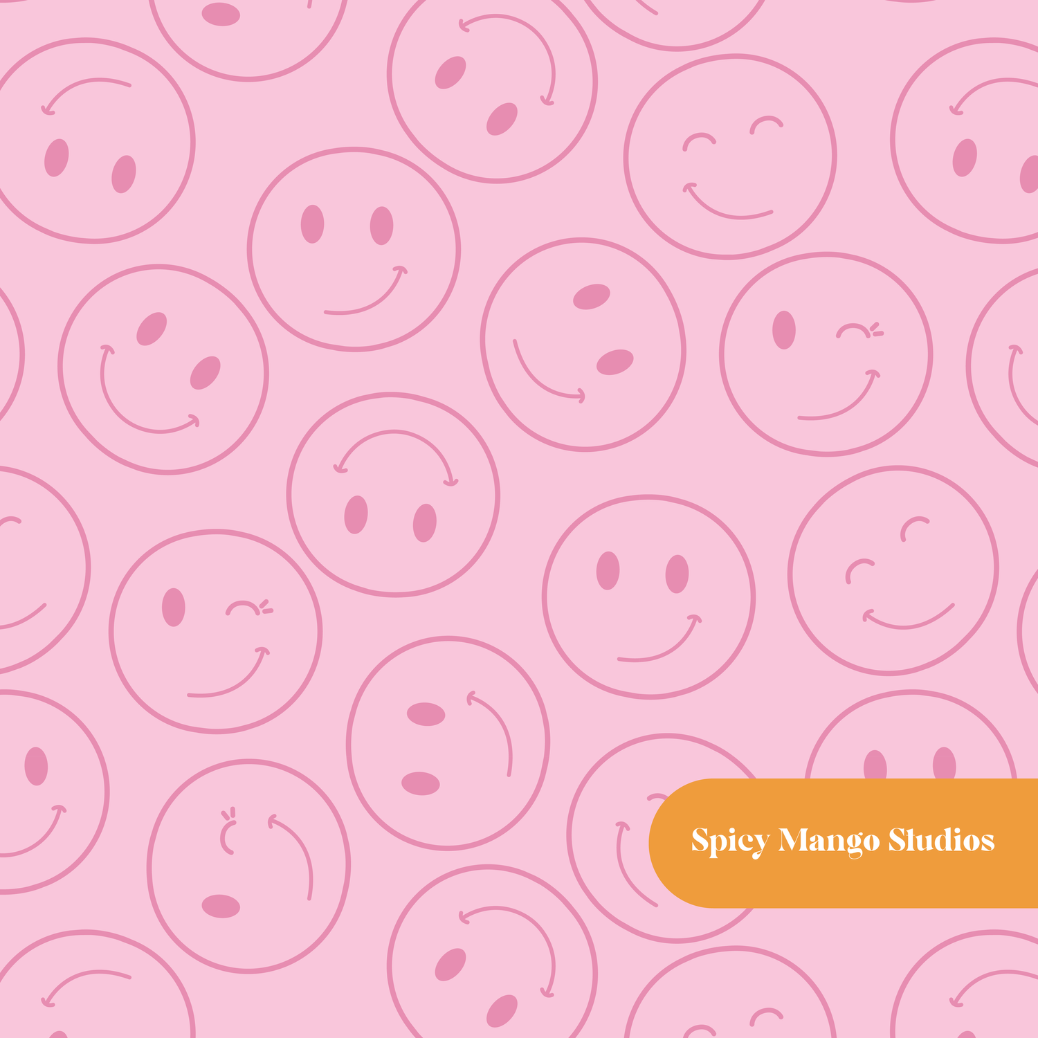 Pink Pastel Rainbow Happiness Seamless Pattern