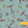 Dusty Teal Racer Seamless Pattern – Race Day & Boys Nursery Digital Download
